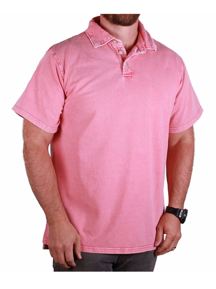 salmon polo shirt