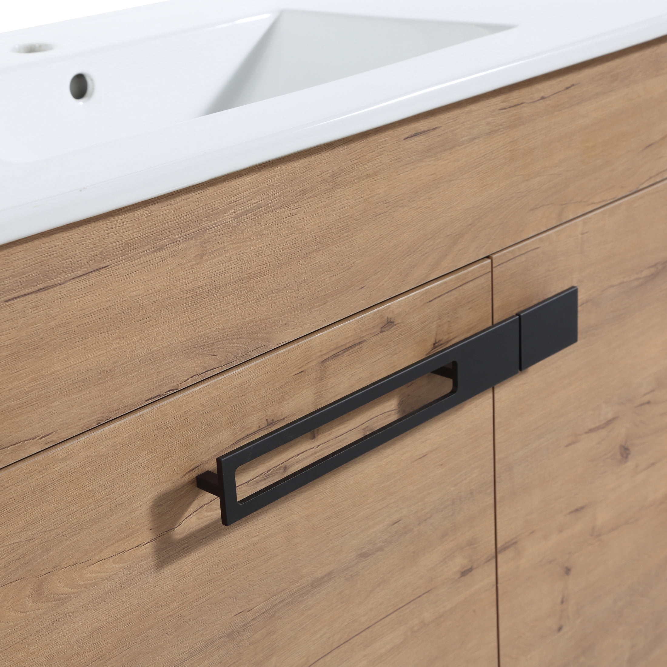 Noble House 30" Freestanding Bathroom Vanity Cabinet, Soft-Closing Door, Eco Plywood, Excluded Sink, Imitative Oak