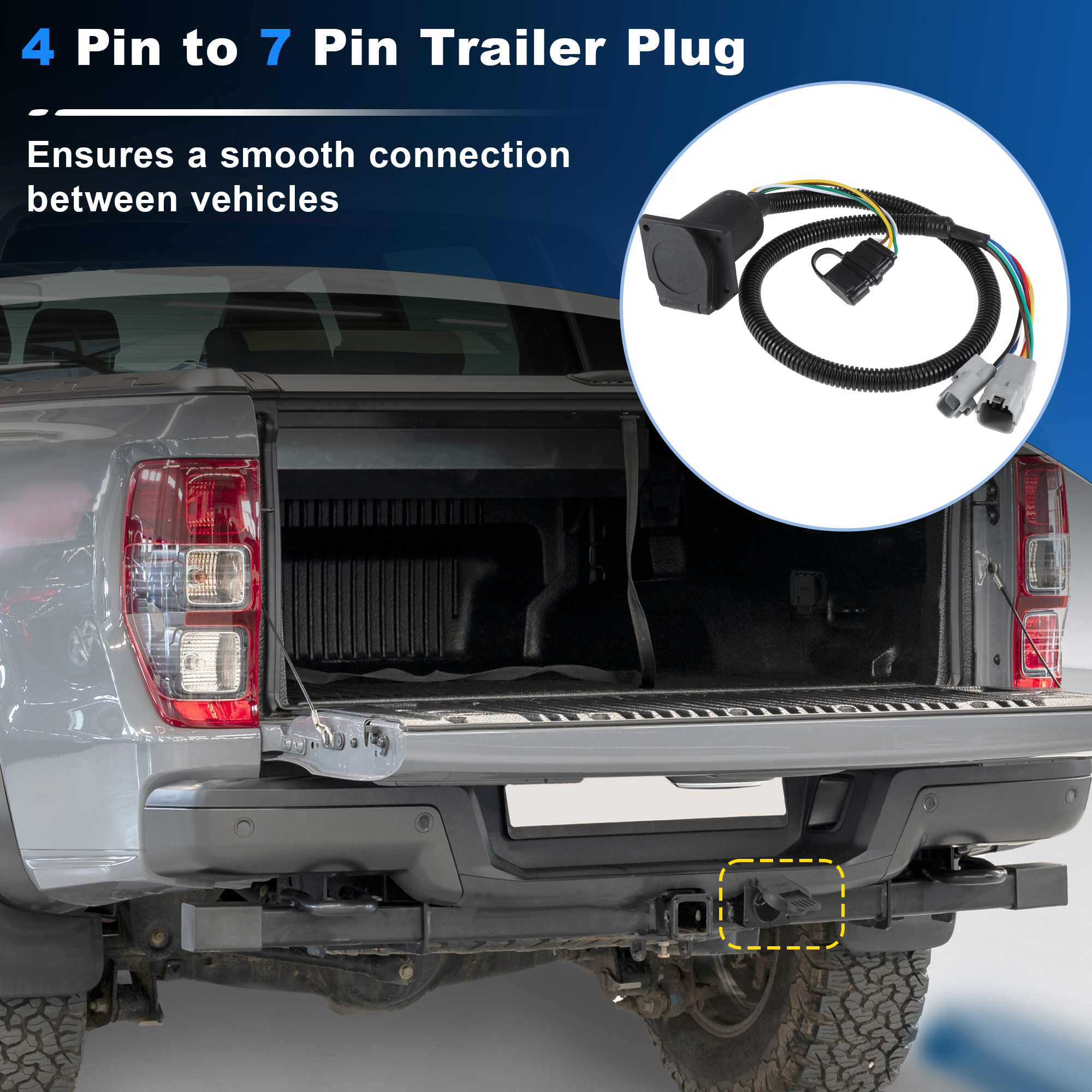 Unique Bargains 7 Way Trailer Wiring Connector Plug for Toyota Tundra 2007-2013