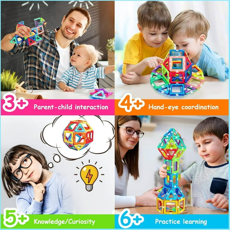 50 Pcs Magnetic Building Blocks Set, Large Size Magnetic Tiles