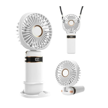 

Portable Mini Handheld Fan Personal Rechargeable Small Hand Held Cooling Fans Blow Cold Air for Women Men Kids Compat Face Makeup Fan Travel Essentials Gift White (White)