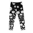 thumbnail image 4 of Odeerbi Kids Girls Leggings Cartoon Print Stretchy Tights Pants Flower Printed Pants High Waist Stretchy Soft Tights Kids Summer School Wearing Black, 4 of 5