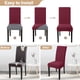 thumbnail image 4 of Fundas de Sillas de Comedor SearchI Juego de 6 en Color Vino Rojo Jacquard, 4 of 7