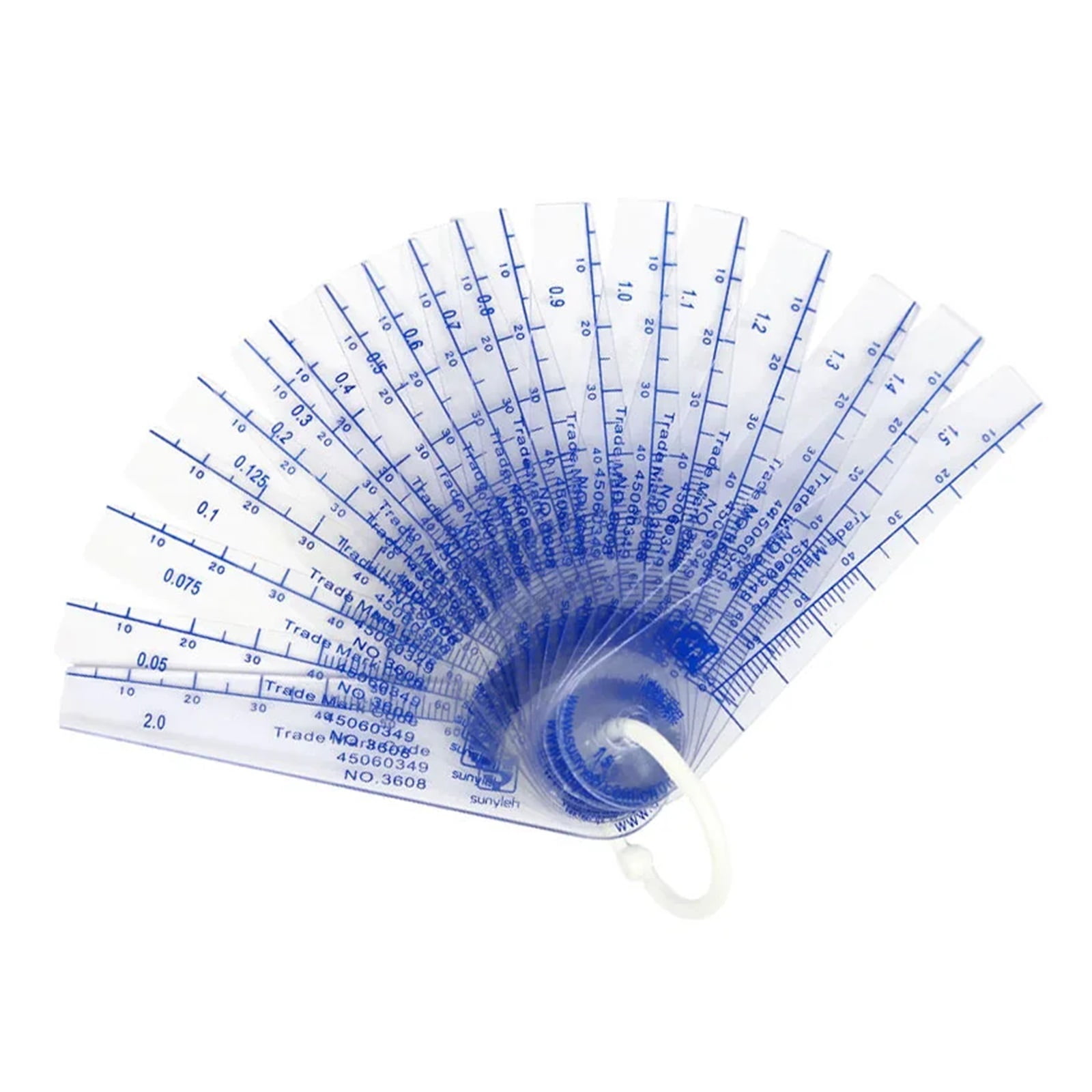 21 Blades Feeler Gauges Metric Measurement 0.05-1.0-1.5-2.0mmThickness Gap Metric Filler Feeler Gauge Plastic Measuring gap gage ,Easy Identification