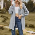 thumbnail image 5 of OKBOP Lightweight Cardigan Jacket Open Relaxed Fit Solid Open Front lightweight jacket women Winter Jacket Clearance Blue, 5 of 6