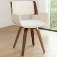 thumbnail image 6 of FOWEOAIU Modern Dining Chairs,Leather Upholstered Walnut Wood With rotation Kitchen Dining Chairs , Beige (Set of 2), 6 of 11
