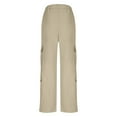 thumbnail image 6 of Kilaqueen Solid Color Womens Cargo Pants Casual Trendy Elastic Waisted Wide Leg Work Lounge Pants with Pockets Drawstring Baggy Hiking Pants, 6 of 9