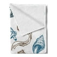 thumbnail image 2 of Hipster Soft Flannel Fleece Throw Blanket, Underwater Marine Life Aquatic Fish Shell Jellyfish Oyster Squid Seahorse, Cozy Plush for Indoor and Outdoor Use, 70" x 90", Dark Blue Cocoa, by Ambesonne, 2 of 5