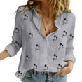 thumbnail image 2 of Deals LYXSSBYX Womens Shirts Long Sleeve Button up Women's Casual Lapel Blouse Long Sleeve Print Loose Shirt Tops Buttons Cardigan, 2 of 7