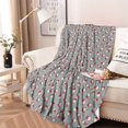thumbnail image 2 of Gray Christmas Santa Pattern Round Blanket,Comfortable Soft Flannel Throw Blanket,All Season,Warm Lightweight Blankets for Sofa Bed Couch Living Room Chair 47"x47", 2 of 5