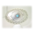 thumbnail image 4 of Native Solid Sterling Silver Turquoise American Brooch Pin Signed, 4 of 7