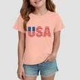 thumbnail image 2 of TOWED22 4th of July T-Shirt Toddler Boy Girl Fourth Star American Flag USA Patriotic Memorial Day Shirt Kid Independence Tee Top（Light Pink,5-6 Y）, 2 of 4