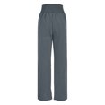 thumbnail image 3 of WIZUTIZ Womens Casual Pants Plus Size Trendy Loose Wide Leg Palazzo Pants Stretch Elastic High Waist Full Length Beach Pants Solid Pleated Paperbag Summer Pants for Ladies Office Shopping Gray, 3 of 5