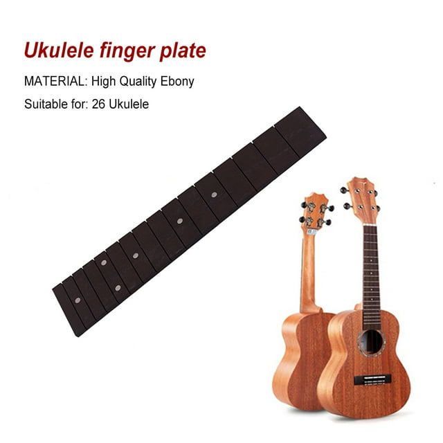 Ruiboury Ukulele Fingerboard Fretboard Dark Wood Concert Stringed Musical Instrument Neck Portable Parts Accessories Beginners 21 Inch
