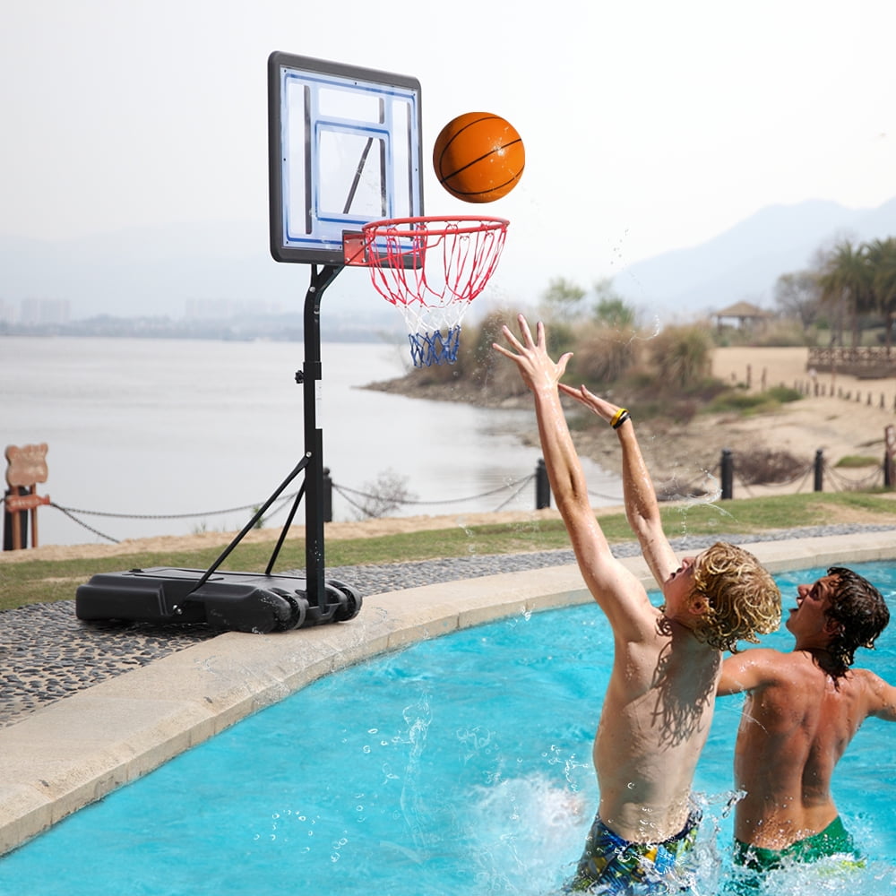 PEXMOR Basketball Hoop for Pool, 45" - 53" Height Poolside Basketball Goal System for Kids and Adult Family Fun