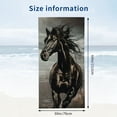 thumbnail image 3 of PHYHOO Horse Painting Oversized Quick Dry Microfiber Beach Towel Black Horse Running Lightweight Sand Free Towel Super Soft &amp; Absorbent for Travel Swimming Sports 30x60in, 3 of 8