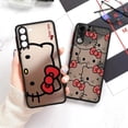 thumbnail image 2 of Funda para teléfono Samsung Galaxy S23, S22 Ultra, S20, S21 FE Plus, S10 Lite, S9, S8, funda transparente mate, Hello Kitty, lindo gato, 2 of 5
