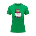 thumbnail image 2 of Playera Blusa Con Estampado De Santa Arbolito De Navidad Ropa Para Mujer Color Verde Talla Mediana Marca Emil SaEs, 2 of 4