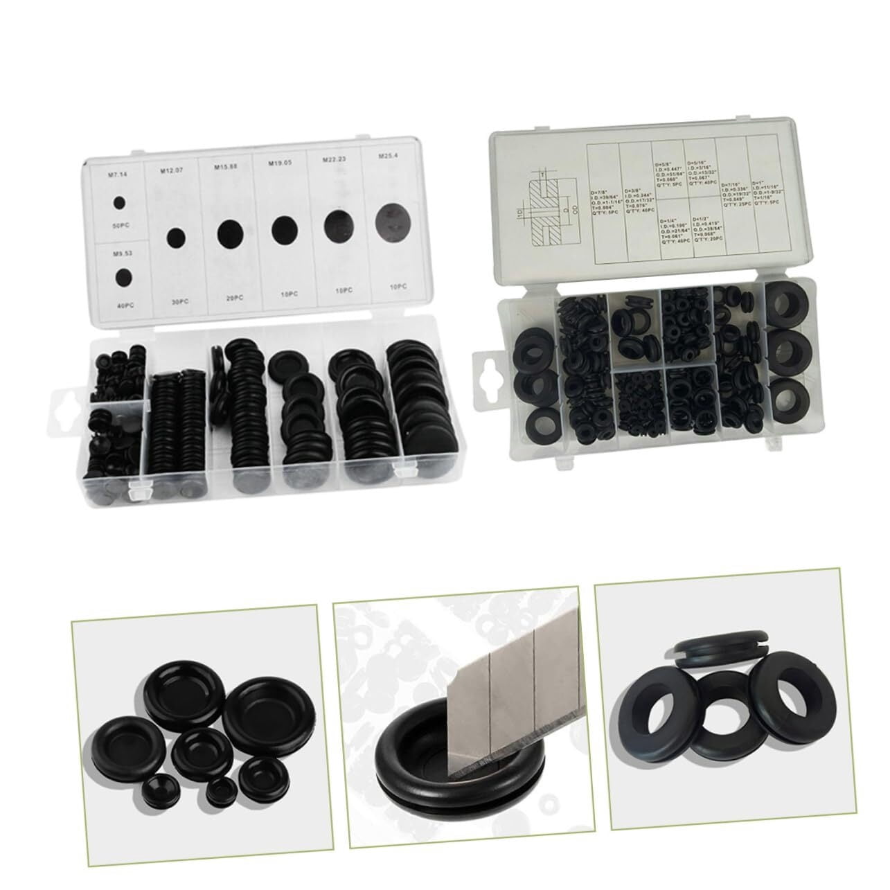 3 Sets Grommet Grommet Rubber Ring Rubber Plugs for Holes Assorted Sizes Rubber Grommets for Wiring Gasket for Plumbing Hole Plugs Rubber Grommet Assortment Rubber Grommet Kit