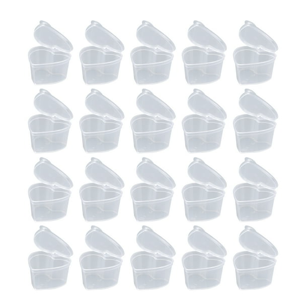 25 cajas transparentes con forma de corazón para guardar artículos diversos, organizadores de bricolaje con cierre hermético.