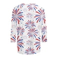 thumbnail image 5 of Zivyakyron T-Shirts Womens Vacation Summer Patriotic Fourth of July Woman Tops Casual Loose 3/4 Sleeve Clothes, 5 of 5