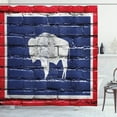 thumbnail image 1 of Ambesonne Wyoming Shower Curtain, State Flag Paint on Bricks, 69"Wx84"L, Night Blue White, 1 of 3