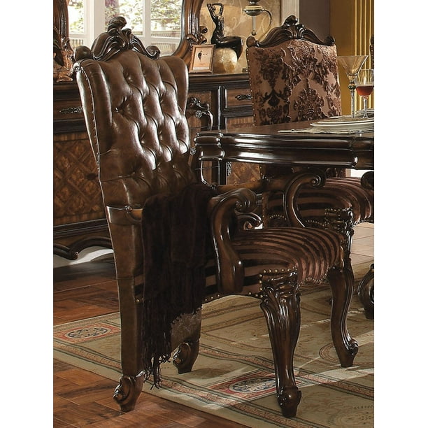 2Tone Light Brown Arm Chair Set of 2