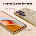 thumbnail image 5 of Compatible with Samsung Galaxy S23 Ultra Case, Glitter Sparkly Samsung S23 Ultra Phone Case with Slim Silicone Shockproof Protective Bumper Cover for Cute Girls Women (Gold), 5 of 14