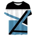 thumbnail image 4 of Tops Cortos para las Mujeres, Estampado Cuello Redondo Camiseta de Manga Corta, Moda Casual Blusa de Poliéster Ligero, 4 of 8