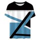 thumbnail image 4 of Tops Cortos para las Mujeres, Estampado Cuello Redondo Camiseta de Manga Corta, Moda Casual Blusa de Poliéster Ligero, 4 of 8