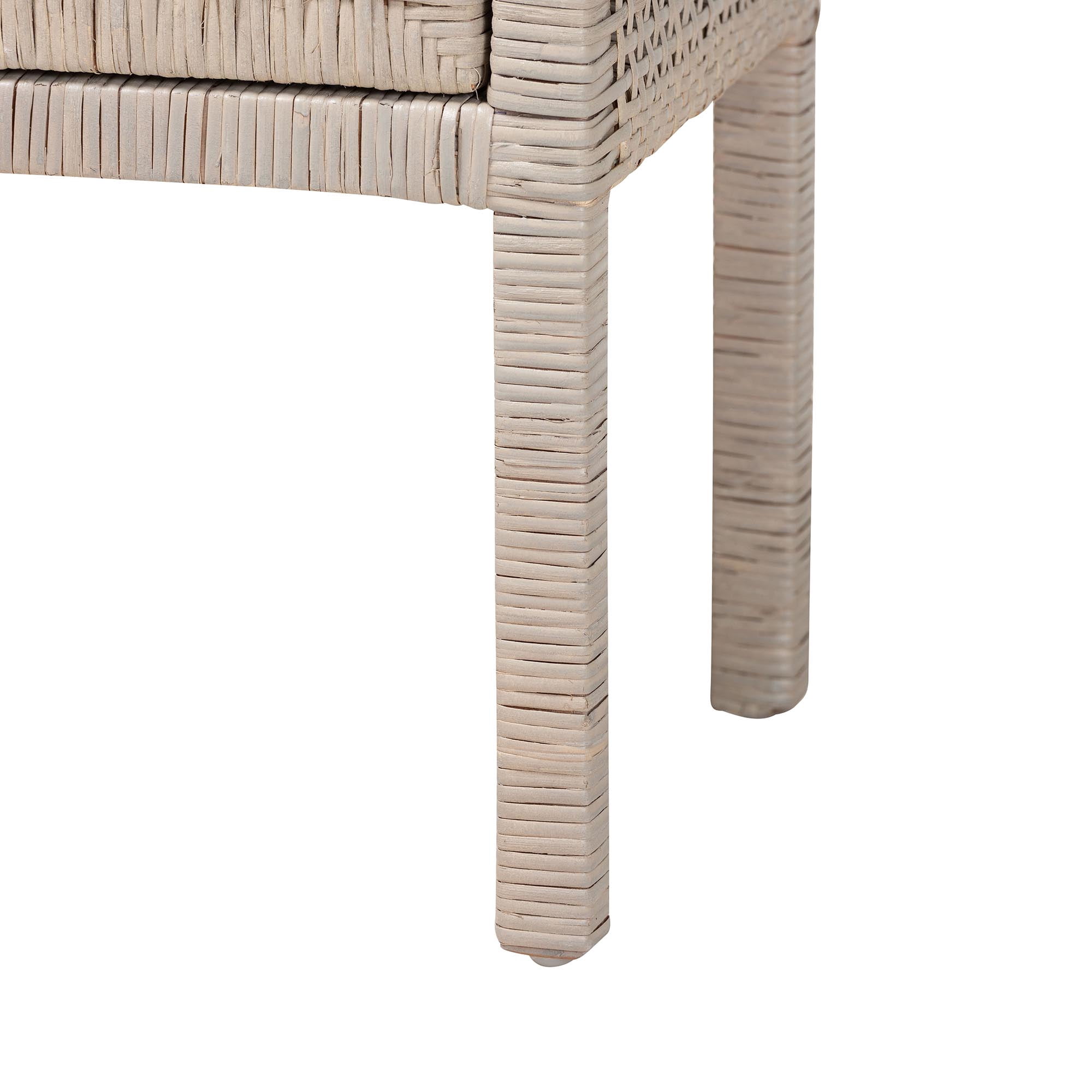 bali & pari Vivan Boho Nightstand, 2-Tier, French Grey