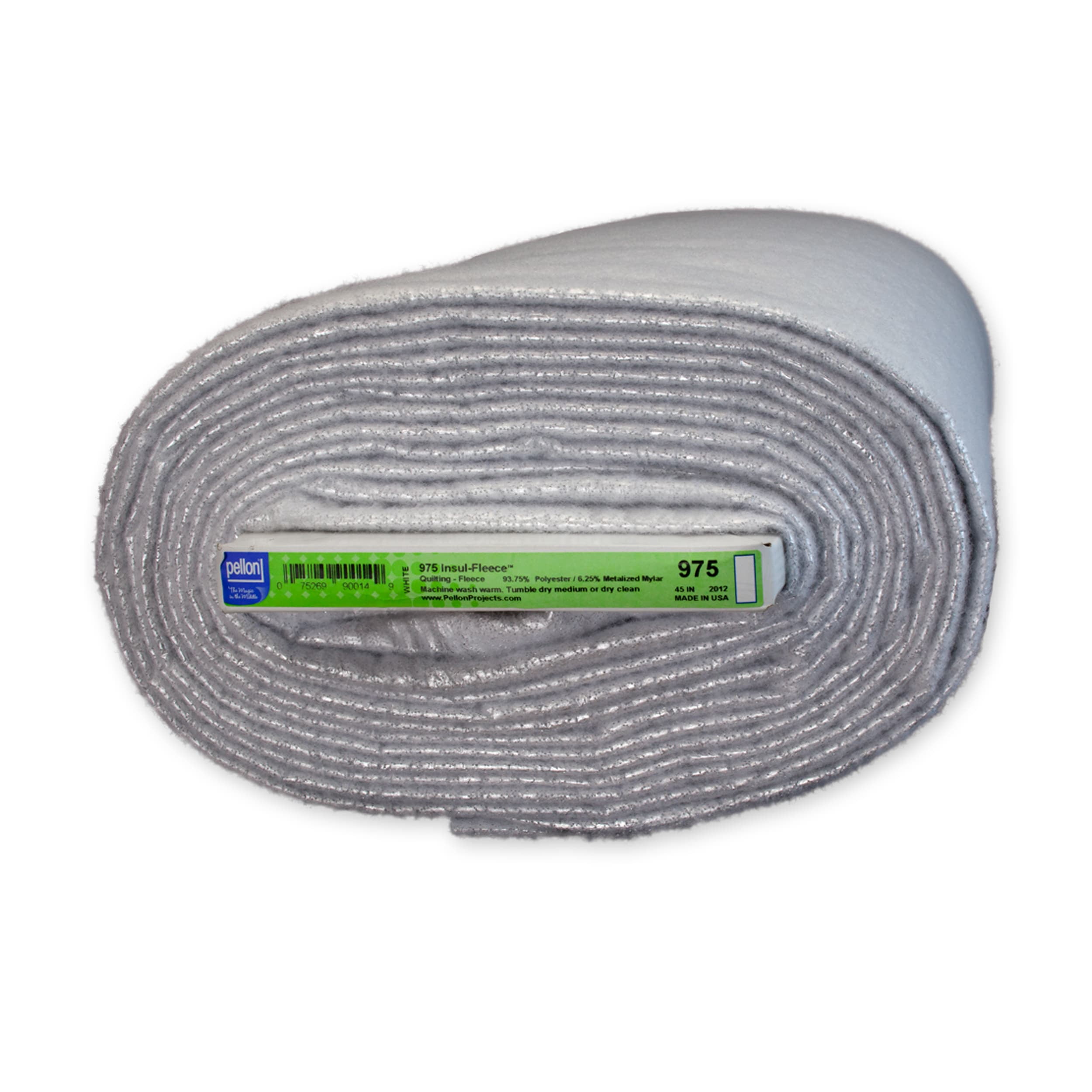 Pellon 975 Insul-Fleece Sewing Fabric 45" x 10 Yards by the Bolt, White and Silver
