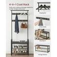 thumbnail image 6 of VASAGLE Coat Rack Hall Tree with Shoe Bench for Entryway Entryway Bench with Coat Rack Charcoal Gray and Black, 6 of 8