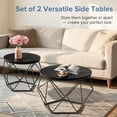 thumbnail image 5 of Coffee Table Set of 2 with Hidden Storage, Round Nesting Side Tables with Removable Lid, Modern Geometric End Tables for Living Room Decor, Movable, 5 of 9