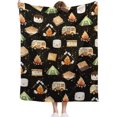 thumbnail image 2 of Yibo Cute Mores Blanket Ultra Soft Marshmallow Blanket Plush Warm Cozy Roasted Marshmallows Blanket for Couch/Sofa/Travel/Camping Camping Blanket Camper Gifts Home Decor, 2 of 7