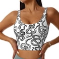 thumbnail image 1 of Balery Hand Drawn Snake Sujetadores deportivos con espalda cruzada para mujer, acolchados, sin costuras, de alto impacto, ideales para yoga, gimnasio, entrenamiento y fitness.-X-Large, 1 of 8