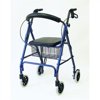 Karman R-4608 Lightweight Rollator with 8" Wheels, Loop Brakes, Padded Backrest and Seat, Blue