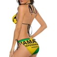 thumbnail image 3 of NICKSUN Women's Jamaica Flag Print Bikini Set, 2 Piece Swimsuits String Halter Triangle Bathing Suits, 3 of 6
