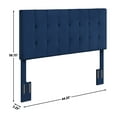 thumbnail image 4 of Regina Navy Blue Velvet Upholstered Queen Headboard, 4 of 5