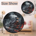 thumbnail image 2 of CURLYOOT Round Rug 3ft Steam Engine Old Train Area Rug, Washable Circle Mat Non Slip Floor Carpet Mat, Soft Indoor Rugs for Entryway Living Room Dining Room Bedroom, 2 of 7