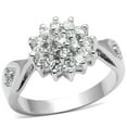 thumbnail image 1 of Rhodium Brass Ring with AAA Grade CZ in Clear for Women Clear Stone Color Style 3W278 Size 8, 1 of 4