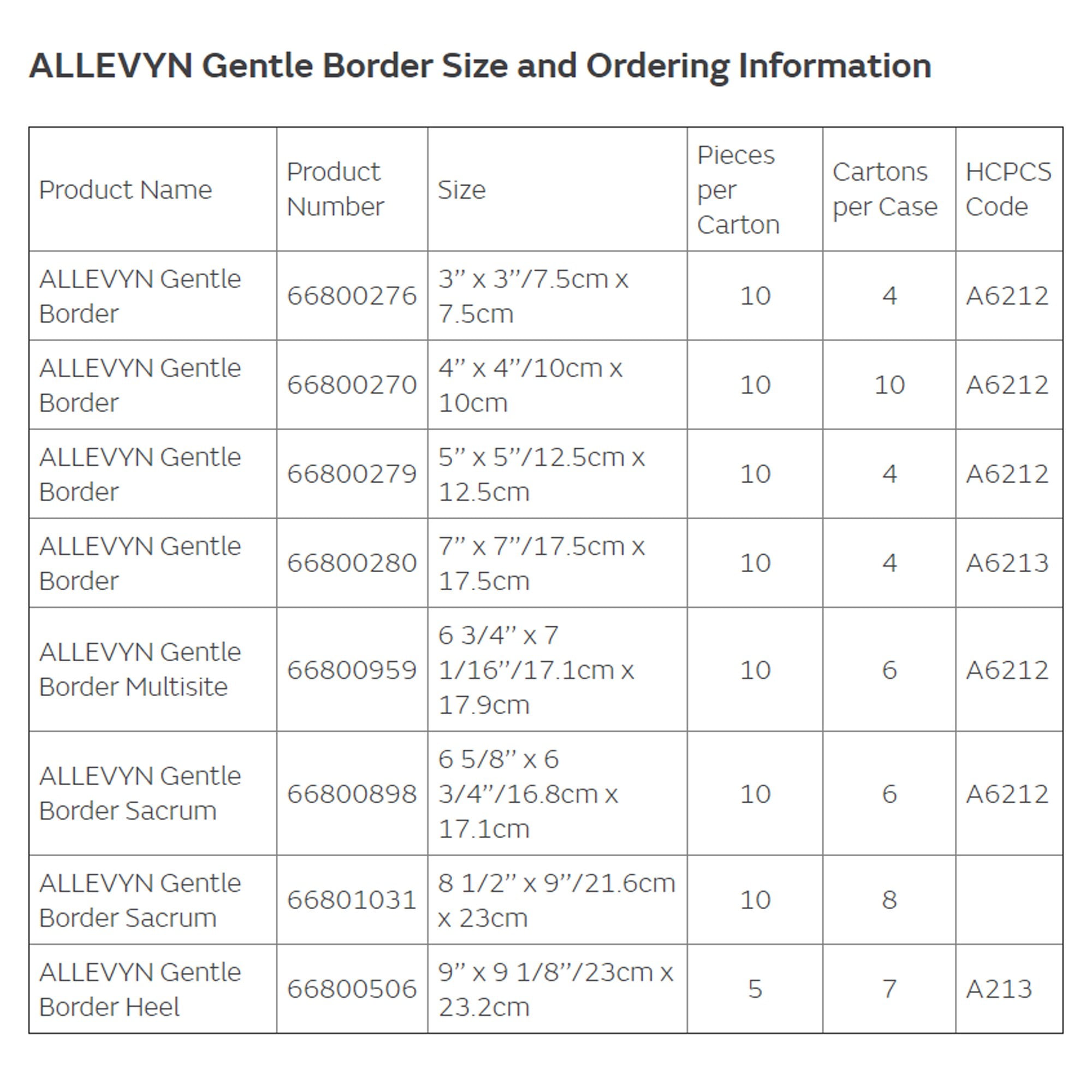 Smith & Nephew Allevyn Gentle Border Foam Dressing 5 x 5" Square Hydrocellular Foam 66800279 10 per Box