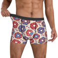thumbnail image 3 of Men's Boxer Briefs, Stars and Stripes Donut Print Soft Comfy Mens Underwear Boxer Briefs Breathable With Widen Waist, 3 of 7
