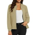 thumbnail image 1 of Duoif Veste pour Femmes, Veste Décontractée à Fermeture Éclair avec Poches, Khaki TTG, 1 of 9