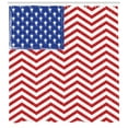 thumbnail image 3 of Ambesonne USA Shower Curtain, Country Flag with Zigzag Lines, 69"Wx84"L, Cobalt Blue White, 3 of 3