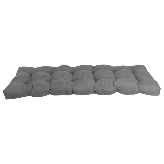 60-inch by 19-inch Tufted Solid Microsuede Bench Cushion Grey-Color