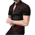 thumbnail image 2 of EQWLJWE Fishing Shirts for Men's Geometric Beach Shirts Casual Button Up Short Sleeves 3D Non Positioning Printed Shirt Party Outfit Fun Holiday Costumes for Home Leisure, 2 of 5