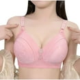thumbnail image 2 of YWDJ Lounge Bras for Women Plus Size Closure in Back Comfortable Bras No Underwire Bras Adjustable Straps Full Coverage Push up Wrap Sleep Bras Padded Lace Comfort Bras Solid Comfy Bras Pink 80, 2 of 4