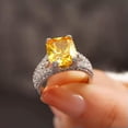 thumbnail image 4 of K-KED Women Romantic 925 Silver Square Ring Wedding Cubic Zircon Delicate Jewelry Sz 6-10-8, 4 of 6