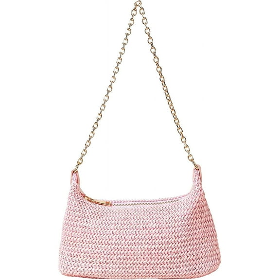 CAILDANL Women's Straw Woven Shoulder Bag Tote Handbag Summer Beach Purse